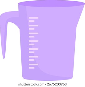 Ilustración vectorial de taza de medición púrpura