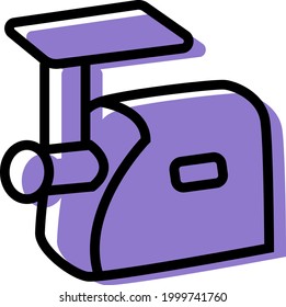 Purple meat grinder, illustration, on a white background.