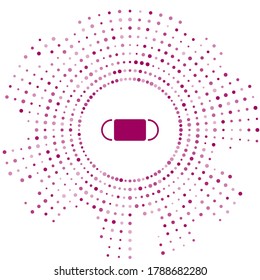 Purple Medical protective mask icon isolated on white background. Abstract circle random dots. Vector Illustration