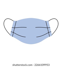 Purple medical or surgical face mask. Protection against viruses. Breathing respiratory mask. The concept of health care. Vector illustration isolated on background