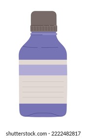 purple medicine bottle over white