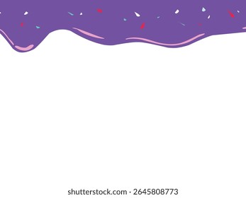 purple melted frosting liquid dripping bakery sugar frame background.eps