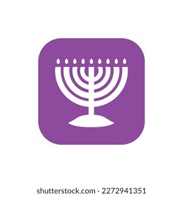 Purple menorah symbol sign vector