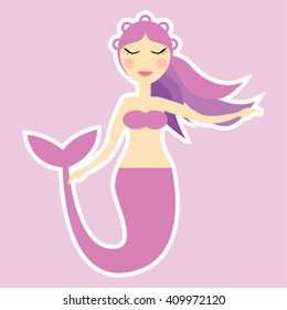 Purple mermaid vector illustration