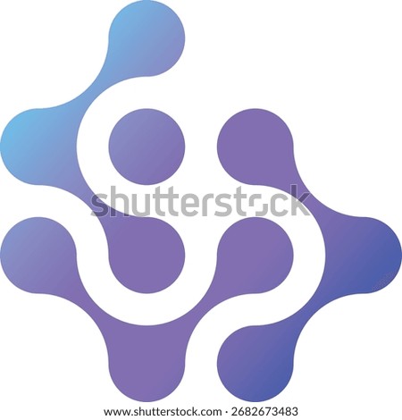 Purple metaball is an abstract geometric shape. Connected shapes of liquid molecules. Vector morphing design element for banners, collages, labels, and prints. Isolated vector illustration.