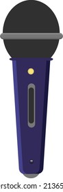 violettes Mikrofon, Illustration, Vektorgrafik auf weißem Hintergrund.