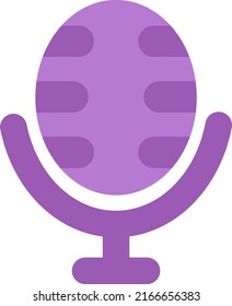 Purple microphone, illustration, vector on a white background.