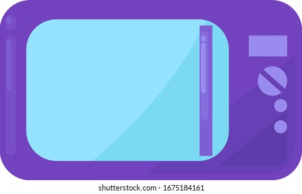 violette Mikrowelle, Illustration, Vektorillustration auf weißem Hintergrund.
