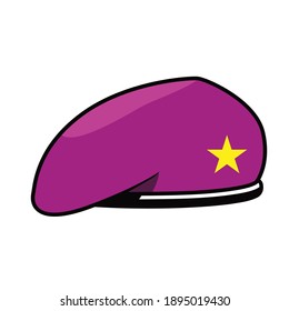 purple military hat vector design