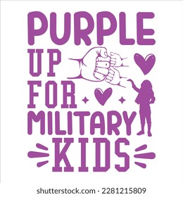 Purple Up For Military Kids, Purple up for military kids dandelion flower vector cancer awareness Month of the Military Child typography t-shirt design veterans shirt