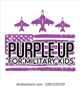 Purple Up For Military Kids, Purple up for military kids dandelion flower vector cancer awareness Month of the Military Child typography t-shirt design veterans shirt