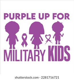 Purple Up For Military Kids, Purple up for military kids dandelion flower vector cancer awareness Month of the Military Child typography t-shirt design veterans shirt