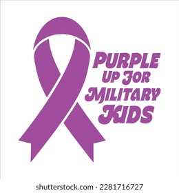 Purple Up For Military Kids, Purple up for military kids dandelion flower vector cancer awareness Month of the Military Child typography t-shirt design veterans shirt