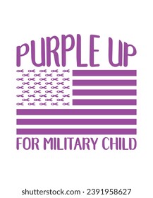 Purple Up For Military Kids, Purple up for Military kids (Púrpura para niños militares) dandelion flor vector de conciencia del cáncer Mes de la tipografía infantil Militar diseño de camisetas para veteranos camisa