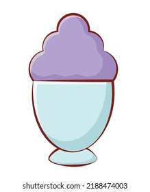 diseño de batido morado sobre blanco