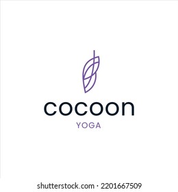 purple minimal cocoon yoga logo vector simple 