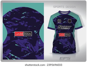 Purple Mint Green Salad pattern design, illustration, textile background for sports t-shirt, football jersey shirt mockup for football club. consistent front view