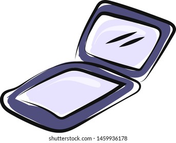 Espejo púrpura, ilustración, vector sobre fondo blanco.