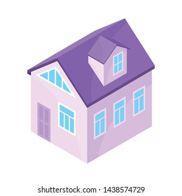 Purple Model Modern House Vector Illustration Stock Vector (Royalty ...