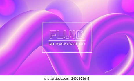 Purple Modern 3D Fluid Style Background.