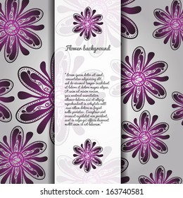 Purple modern abstract vector flower background