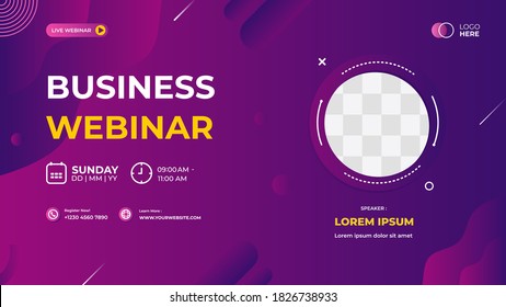 Purple modern background, Dynamic and wave shapes composition. Suitable for web banner, business webinar, seminar, Corporate Meeting, landing page, wallpaper, poster and many more