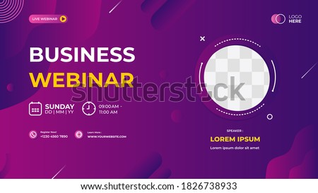 Purple modern background, Dynamic and wave shapes composition. Suitable for web banner, business webinar, seminar, Corporate Meeting, landing page, wallpaper, poster and many more