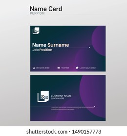 Purple Modern business card template design simple & elegant.