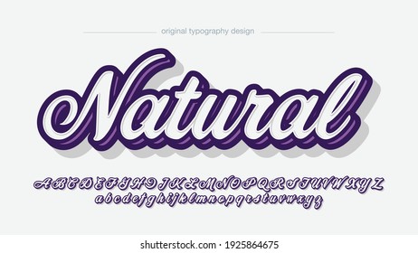 Purple Modern Calligraphy Sticker Artistic Font Typography