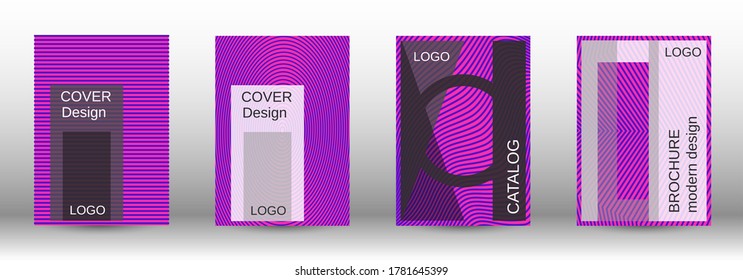 Purple modern design template in trendy style. Trendy flat illustration with modern design template. Advertising concept. Futuristic backdrop.  Line pattern. Color set.