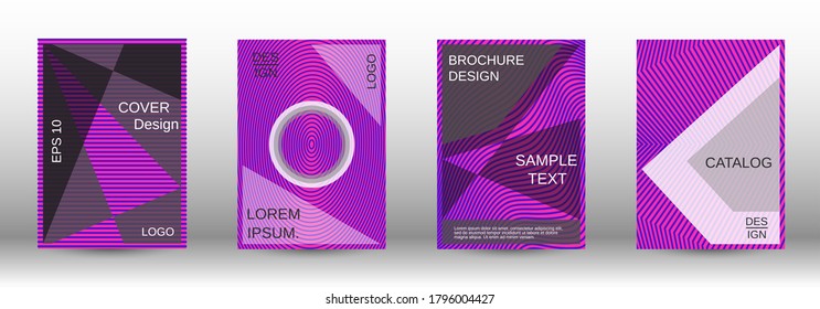 Purple modern design template in trendy style. Trendy flat illustration with modern design template. Advertising concept. Futuristic backdrop.  Line pattern. Color set.