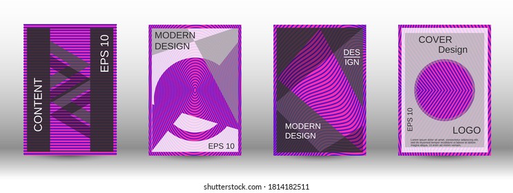 Purple modern design template in trendy style. Trendy flat illustration with modern design template. Advertising concept. Futuristic backdrop.  Line pattern. Color set.