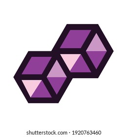 elemento vector de diseño hexágono del logotipo hexagonal doble geométrico púrpura moderno