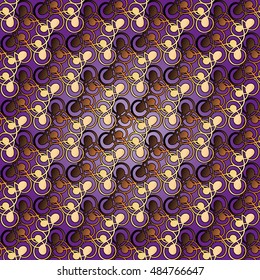 Purple modern elegant floral  vector seamless pattern background wallpaper illustration with vintage stylish decorative abstract ornaments with shadow and highlight 