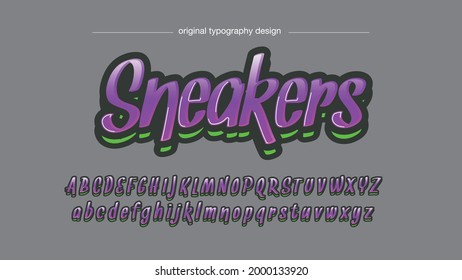 Purple Modern Graffiti Cursive Artistic Font Typography