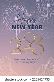Purple Modern Happy New Year 2023 Poster
