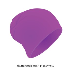 Purple modern hat. vector illustration