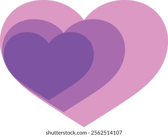 purple monochrome color heart shape, isolated on white background. heart shape vector illustration.