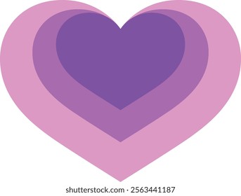 purple monochrome color heart shape, isolated on white background. heart shape vector illustration.