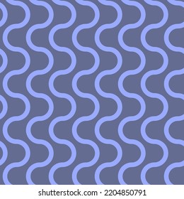 Purple monochrome wavy seamless pattern, wave twisty line, simple trendy pattern vector illustration