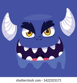 Purple monster cartoon design icon vector ilustration