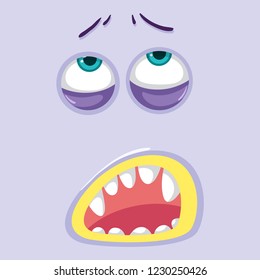 A purple monster face illustration