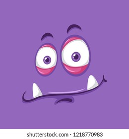 Purple monster facial expression illustration