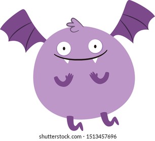 Purple monster, illustration, vector on white background.