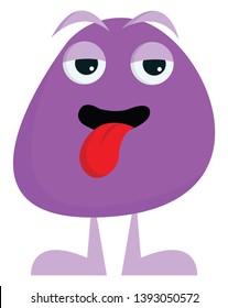 A purple monster with two big eyes vector color drawing or illustration