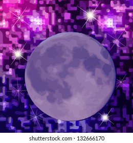 purple moon in the sky