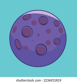 Violett-Mond-Vektorgrafik-Flat-Stil Kostenloser Download