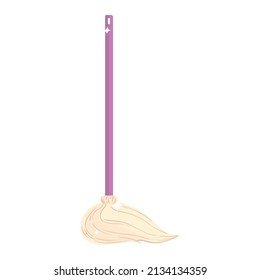 purple mop design over white