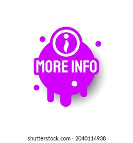 Purple More Info Icon Label Sign Brand Tag Banner Ribbon Isolated Background Vector Design Style Illustration