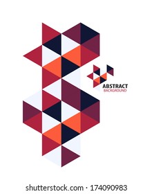 Purple mosaic triangle business template background
